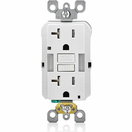 Leviton Self-Test GFCI Receptacle, Combination with Light, 20 Amp, 125 Volt, 5-20R NEMA GFNL2-W
