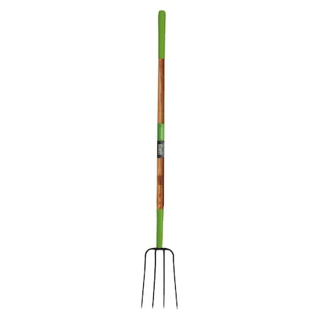 Ames 4-Tine Manure Fork, Forged Steel, Hardwood Handle, Cushion Grip 2826700