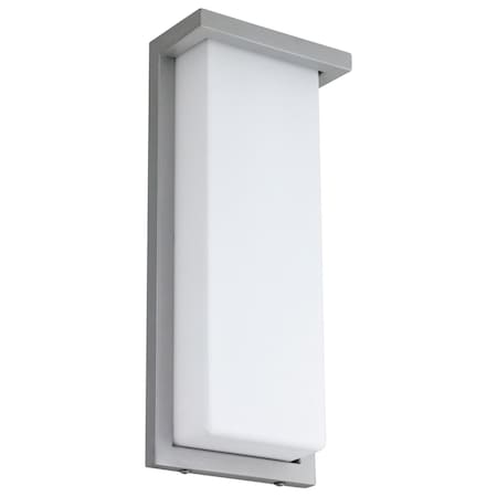 Sunlite Modern LED Silver Wall Sconce Light Outdoor Fixture 3000K-5000K, 20W 1100 Lumens, Opal Shade 81482-SU