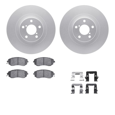 Dynamic Friction Co DFC GEOSPEC Coated Rotors with 5000 Brake Pads - Ceramic and Hardware 4512-13079