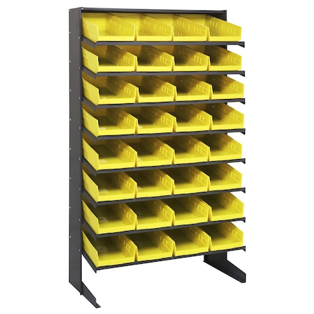 Quantum Storage Systems SINGLE SIDED PICK RACK W/32 YELLOW BINS QPRS-108YL
