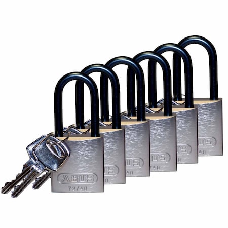Brady Standard Safety Lockout Aluminum Padlock 1.5 in Aluminum Shackle KD Silver 6PK 123323
