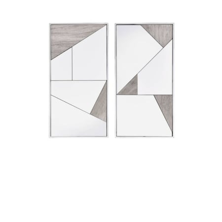 Homeroots Set of Two Natural Metal Framed Accent Mirror, 2PK 486472