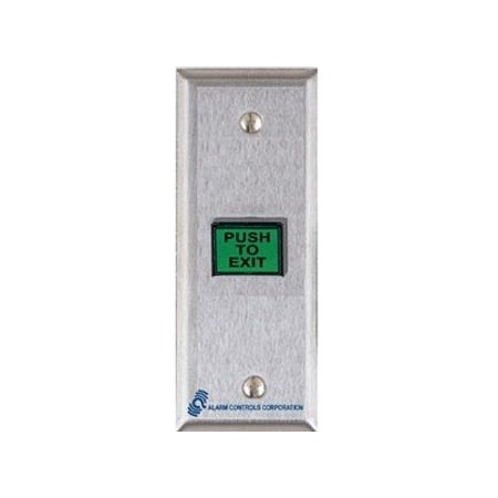 Alarm Controls Exit Button, Narrow, Stainless Steel TS-9