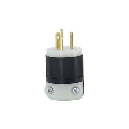 Leviton Straight Blade Plug, Non-NEMA, 15 A, 125V, 3 Pole, Screw Terminals, Grounded 4763-C