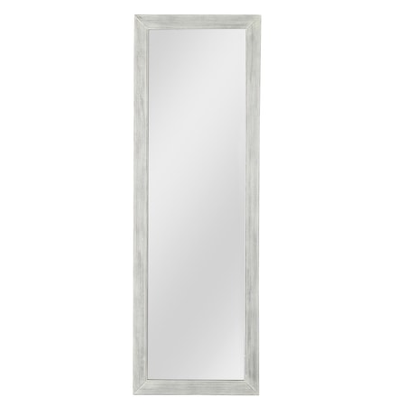 Homeroots Brushed White Wooden Mirror 397378