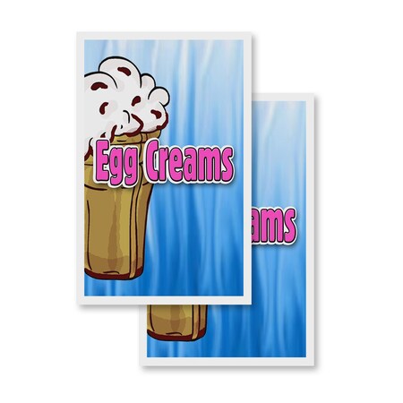 Signmission Egg Creams, Vinyl Decals Only 24 Inch x 36 Inch, Vinyl Decal, 2PK DSB-2436-2PACK-Egg Creams