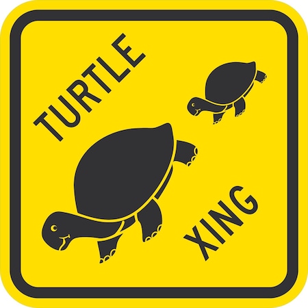 Lyle Turtle Crossing (w/graphic), 12x12, High Intensity Prismatic, Yellow G-2059-HI_12x12