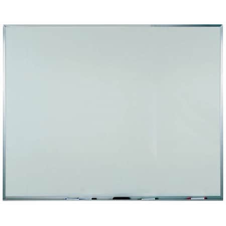 Aarco Melamine Marker Board, White Melamine Marker Board w/ a Clear Satin Anodized Al Frame, 48''Hx60''W WAC4860