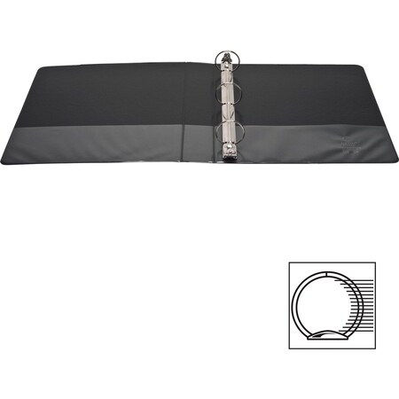 Business Source Ring Binder, Black, Clear Sleeve BSN09954