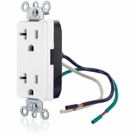Leviton Commercial Grade Decora Receptacle, 20 Amp, 125 Volt 16352-CW