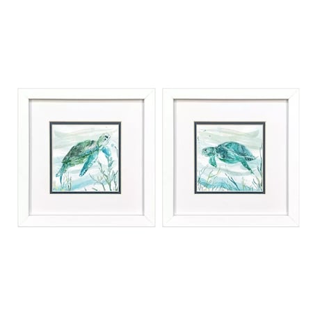 Set Of Two Tropical Current White Framed Wall Art, 2PK