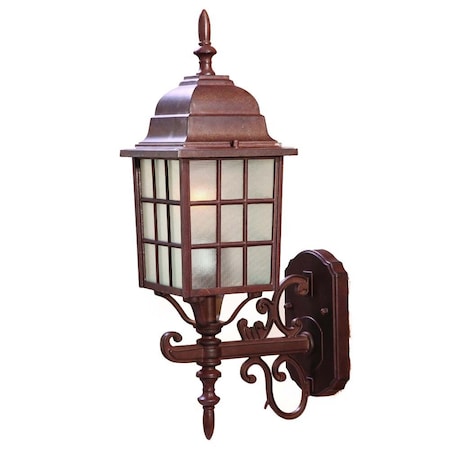 Homeroots Dark Brown Window Pane Lantern Wall Sconce 398599
