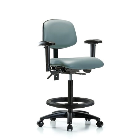 Blue Ridge Ergonomics Vinyl Chair, Vinyl, Adjustable Arms BR-VHBCH-RG-T0-A1-BF-RC-8822