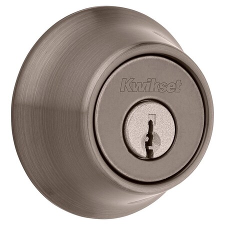Kwikset 665 Serie Deadbolt, 3 Grade, Keyed Key, Zinc, Antique Brass, 2-3/8, 2-3/4 in Backset 66556ALSTRKPK3