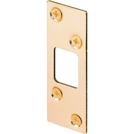 Defender Security Deadbolt Strike, 358 in L, 114 in W, Steel, Brass E2235