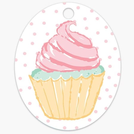 Nashville Wraps Tasty Treats Round Gloss Gift Tag, 2.5 x 3 Round Oval, 50PK RPTTT