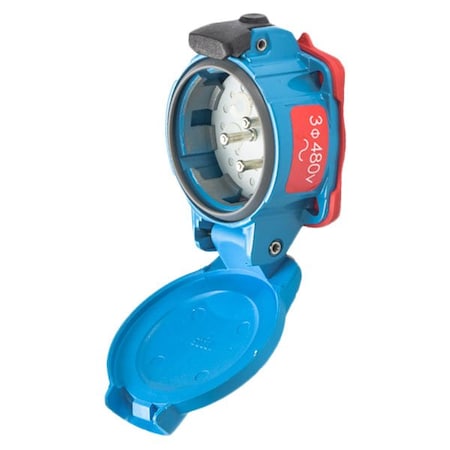 Meltric PN20 RECEPTACLE METAL SIZE 1 TYPE 4X 3P+G 20 A 480 VAC REVERSE INTERIORS 09-N8043-001