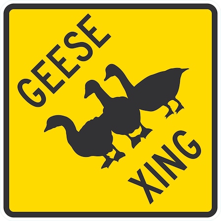 Lyle Geese Xing (W/Graphic), 24x24, Engineer Grade, Yellow G-12938-EG_24x24