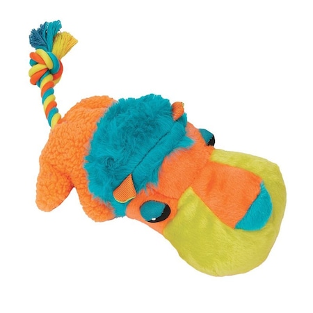 Chomper WB12280-9A Dog Toy, 15 in, Ultra Fat Headz, Cotton/Plush/Polyfil/Squeaker, Assorted WB12280-9