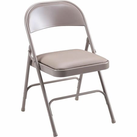 Lorell Steel Folding Chairs, Vyl Beige Seat, PK4 LLR62501