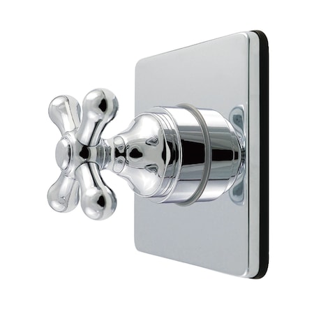 Kingston Brass Single-Handle Six-Way Diverter Valve with Square Trim Kit, Polished Chrome KS4041AX