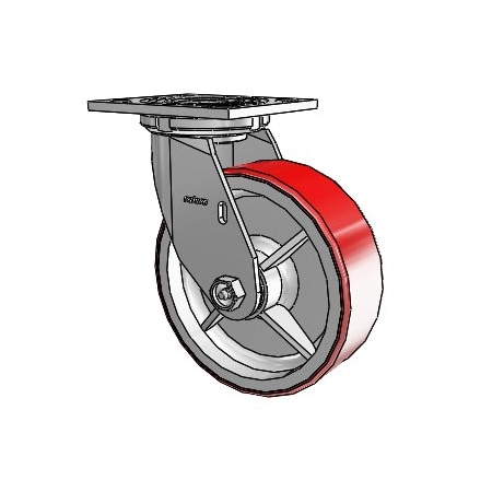 Colson 4 Series Swivel Plate Caster 4.06109.949.7 - Mold-On Polyurethane 6" Dia. 1200 Lb. 4.06109.949.7