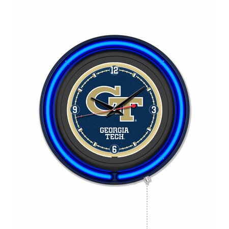 Holland Bar Stool Georgia Tech 15 Double Neon Wall Clock Clk15BK