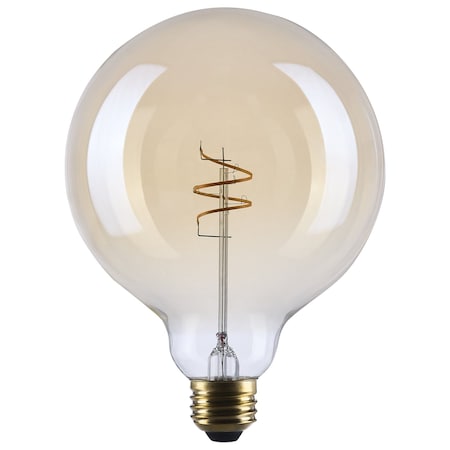 Satco 5.5 Watt G40 LED 2000K CCT Medium Base Clear Glass Amber Coil Filament Dimmable 120 Volt S14215