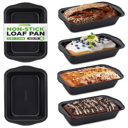 Nutrichef Loaf Pans Set of 6 NCLP6BK