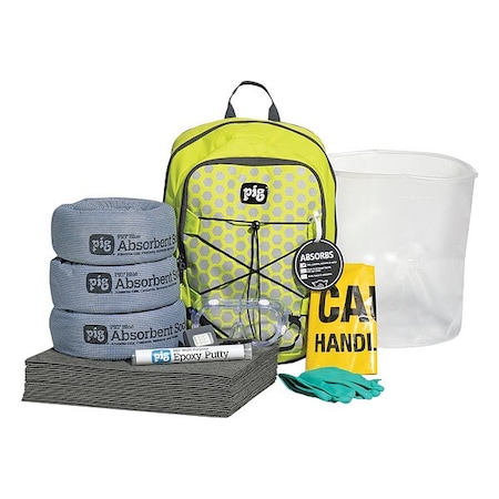 Pig Spill Kit, 4 gal Volume Absorbed per Kit, 5 gal Capacity, Bag KIT2700