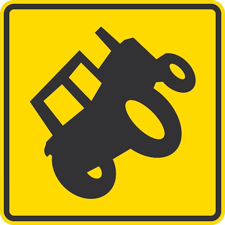 Lyle W11-5A, Farm Machinery Symbol (New Style Tractor), 30x30, High Intensity Prismatic, Yellow G-15432-HI_30x30