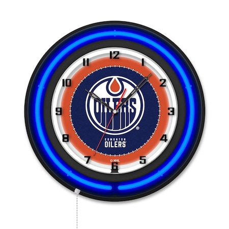 Holland Bar Stool Edmonton Oilers 19 Double Neon Wall Clock Clk19BK