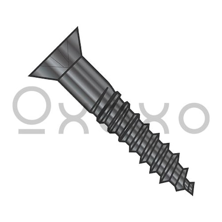 Oxoxo 12-11X2 1/2 Phillips Flat Full Body 2/3 Thread Wood Screw Black Oxide and Oil, 800PK 155744