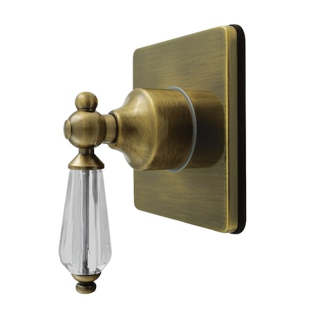 Kingston Brass Single-Handle Six-Way Diverter Valve with Square Trim Kit, Antique Brass KS4043WLL