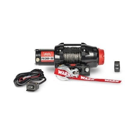 Warn R35-S Synthetic Rope Winch with Handlebar switch and dash-mounted rocker switch 110030