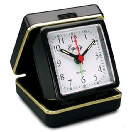 Equity Quartz Folding Travel Alarm Clock with Luminous Hands and Dots 20080