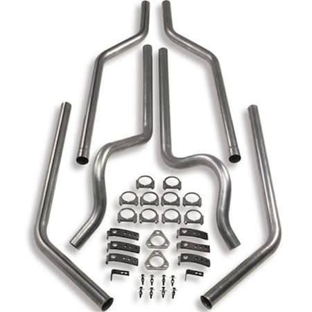 Hooker Dual Header Back Exhaust System, Silver 16521HKR