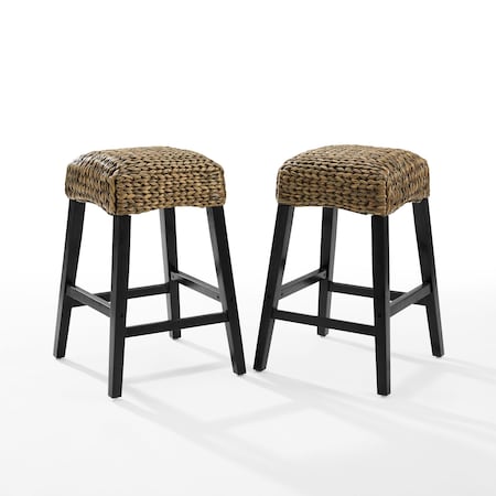 Crosley Edgewater 2-Piece Backless Counter Height Bar Stool Set CF502527-SG