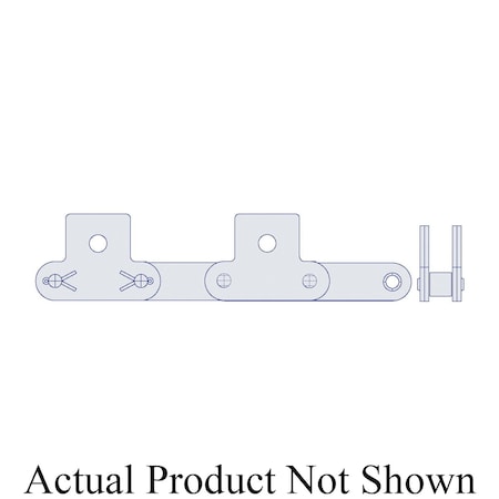 Hkk Chain HKK Double Pitch Riv Standard Conveyor w/SK-1 Att Every 2nd P on Pin Link, 1.5P, .469 Dia x .5 W DC060RSK1E2P