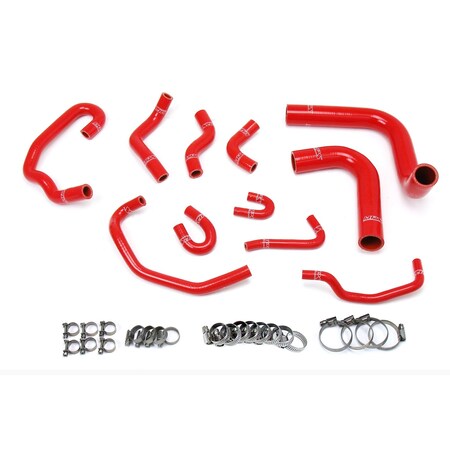 Hps Performance High Temp Reinforced Silicone Radiator and Heater Coolant Hose Kit, Red,  57-1654-RED