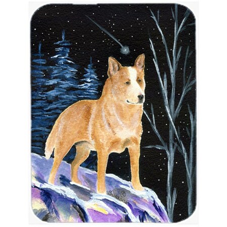 Carolines Treasures Starry Night Australian Cattle Dog Glass Cutting Board- Large SS8407LCB