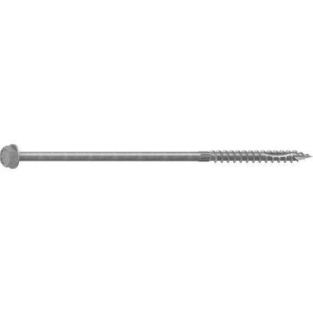 Camo Structural Screw, 5/16 in Thread, 8 in L, Hex Head, Hex Drive, Sharp Point, Hot-Dipped Galvanized, 10 0369260