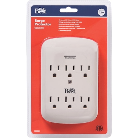 Do It Best 6-Outlet 15A Gray Surge Tap LA-9A-2