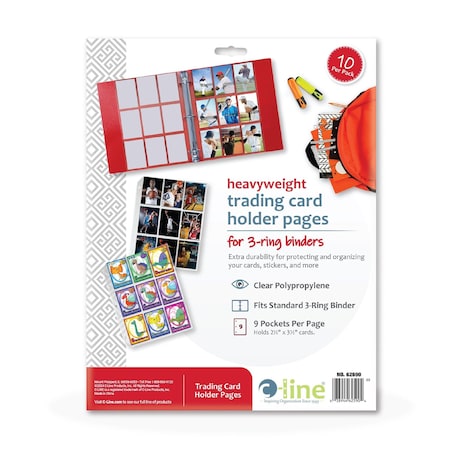 C-Line Products 9" x 11-1/4" Clear Collector's Edition Poly Trading Card Holders, 10/PK, 24PK/DS, 3DS/CT 62590-DS
