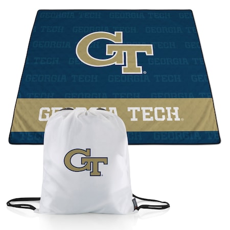 Picnic Time Family Of Brands NCAA Georgia Tech Yellow Jackets Impresa Picnic Blanket - Lightweight Beach Blanket 819-01-999-196-0