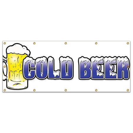 Signmission COLD BEER BANNER SIGN ice iced drink cart stand signs imported B-120 Cold Beer