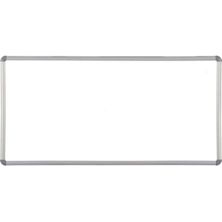 Mooreco Dry Erase Board, Steel, 48 in, 96 in, Aluminum Frame, White, Gloss 219PH