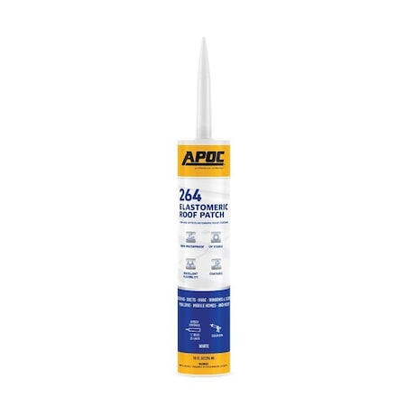 Apoc AP-264 Series Elastomeric Roof Patch, White, Liquid, 10.1 oz, Tube AP-2649
