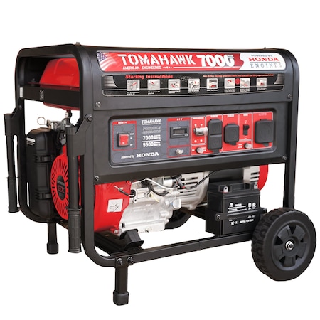Tomahawk Power 7000 Watt Honda Powered Generator Super Quiet Portable Gas Power Professional Use TG7000H